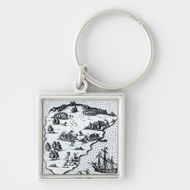 Ferdinand Magellan  Fighting Natives on Island Key Ring (Front)