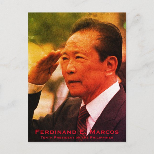 Ferdinand Marcos, Tenth President of Philippines Holiday Postcard (Front)