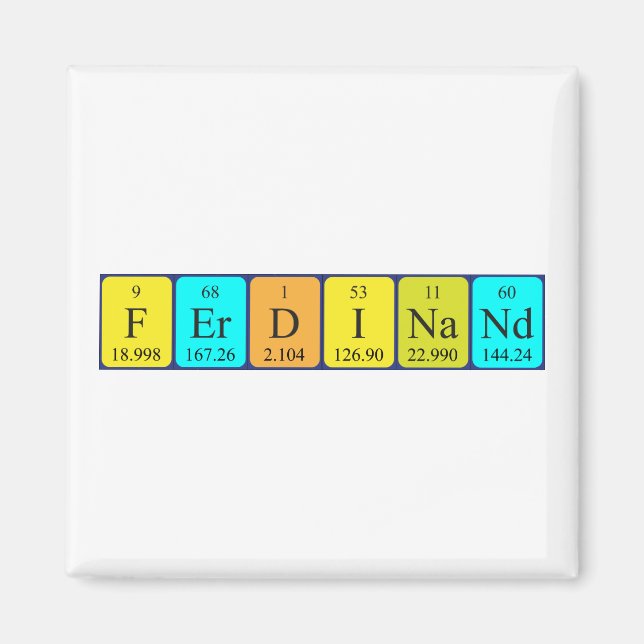 Ferdinand periodic table name magnet (Front)
