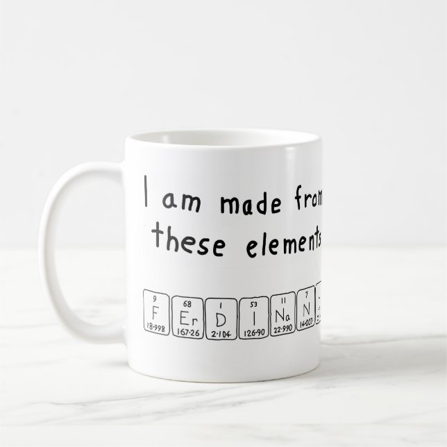 Ferdinand periodic table name mug (Left)