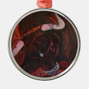 Ferdinand the bull metal ornament