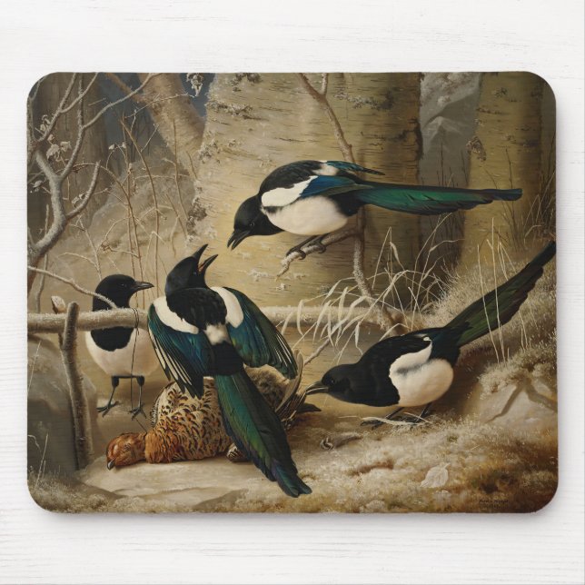 Ferdinand von Wright - Magpies Round a Dead Mouse Pad (Front)