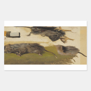 Ferdinand von Wright - Rodents Rectangular Sticker