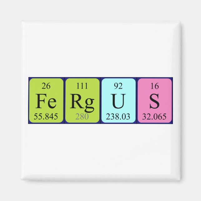 Fergus periodic table name magnet (Front)
