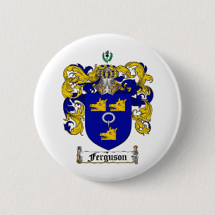 FERGUSON FAMILY CREST -  FERGUSON COAT OF ARMS 6 CM ROUND BADGE