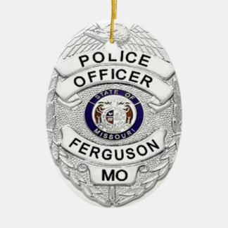 Ferguson Police Badge Ceramic Tree Decoration