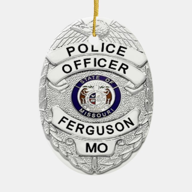 Ferguson Police Badge Ceramic Tree Decoration (Front)
