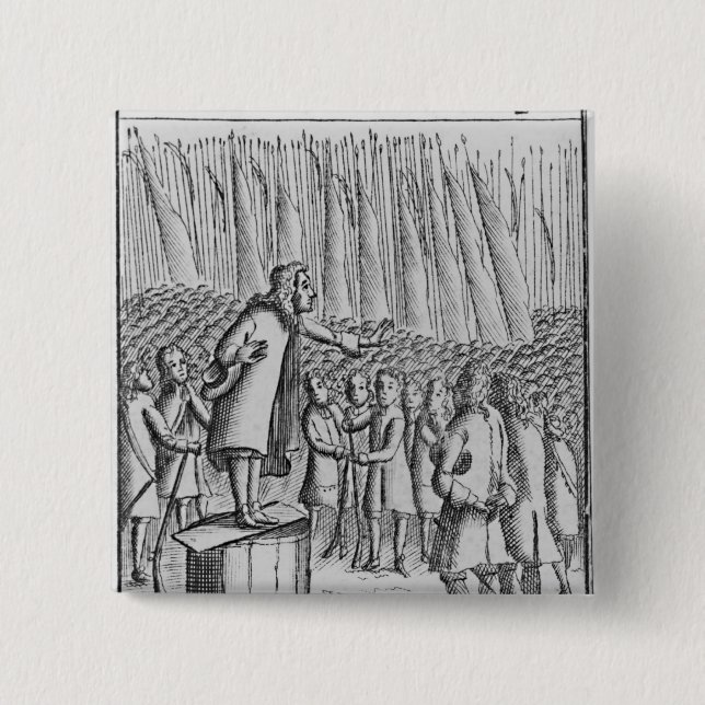 Ferguson preaching to rebels the day before 15 cm square badge (Front)