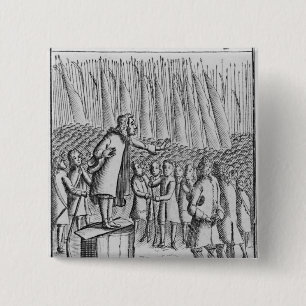 Ferguson preaching to rebels the day before 15 cm square badge
