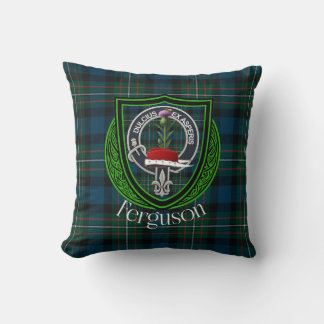 Ferguson Scottish Clan Tartan and Crest Cushion