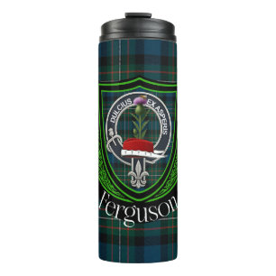 Ferguson Scottish Clan Tartan & Crest Thermal Tumbler