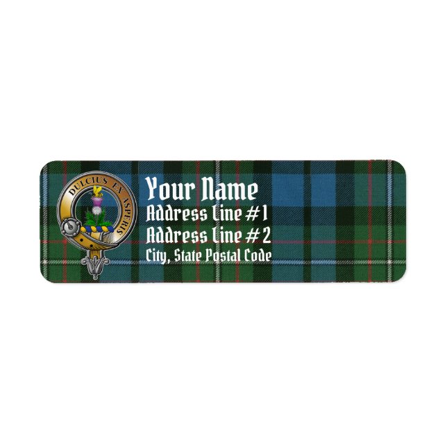 Ferguson Tartan & Badge Return Address Label (Front)