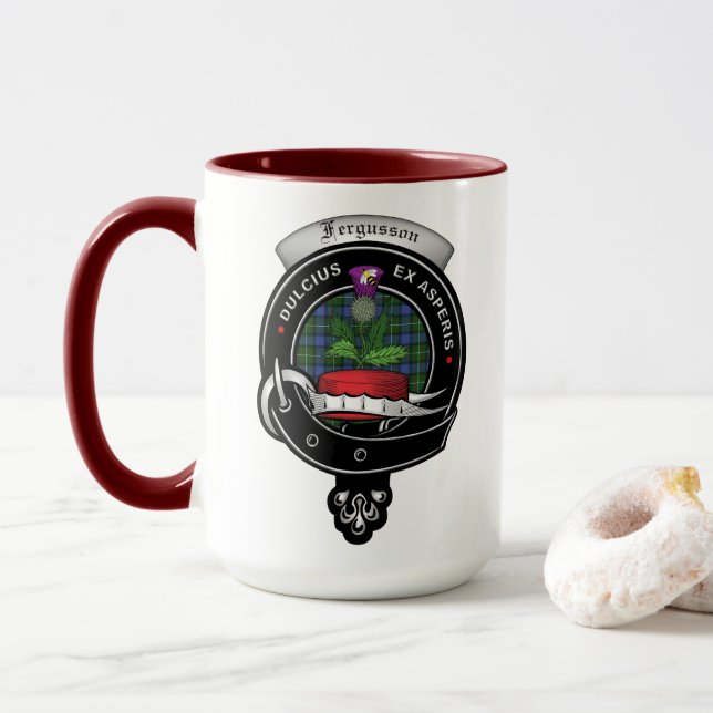 Fergusson Clan Badge Combo 15oz Mug (With Donut)