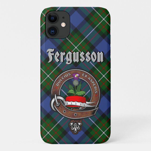 Fergusson Clan Badge & Tartan Phone Case (Back)