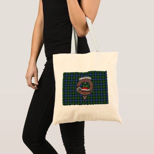 Fergusson Clan Badge Tartan Tote Bag (Front (Product))