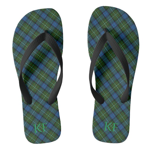 Fergusson Official Tartan with monogram / initials Thongs (Footbed)