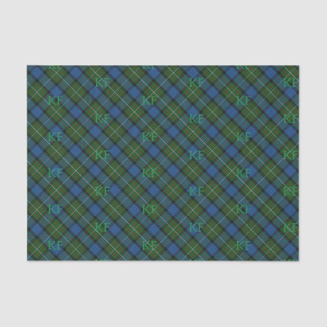 Fergusson Official Tartan with monogram / initials Tissue Paper (Front)