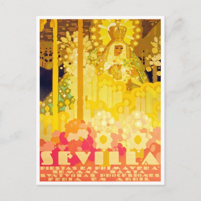 Feria de Sevilla Spain vintage travel Postcard (Front)