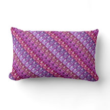 Fern Art/Photo Diag Strip Blue/Purpl Lumbar Pillow