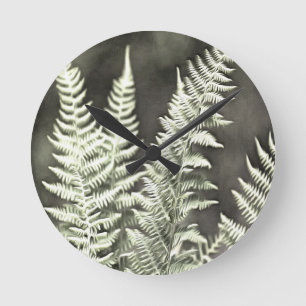 Fern Artistic Abstract Round Clock