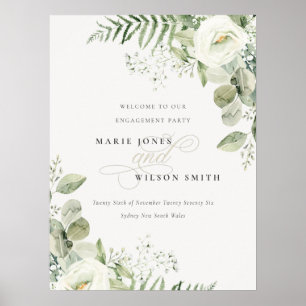 Fern Eucalyptus Greenery Fauna Engagement Welcome Poster
