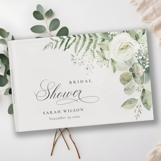 Fern Eucalyptus Greenery Foliage Bridal Shower Guest Book (Creator Uploaded)