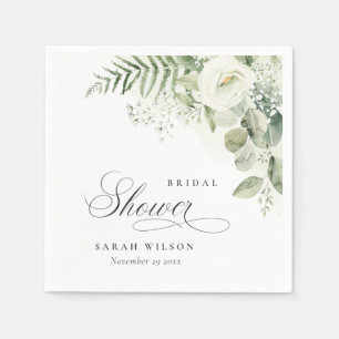 Fern Eucalyptus Greenery Foliage Bridal Shower Napkin