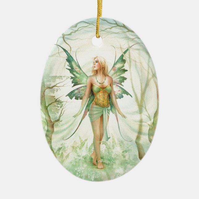 "Fern" Fairy by Scot Howden Ceramic Tree Decoration (Front)