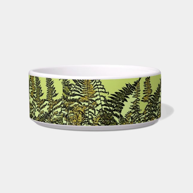 Fern fancy green plant designer cat dish (Front)