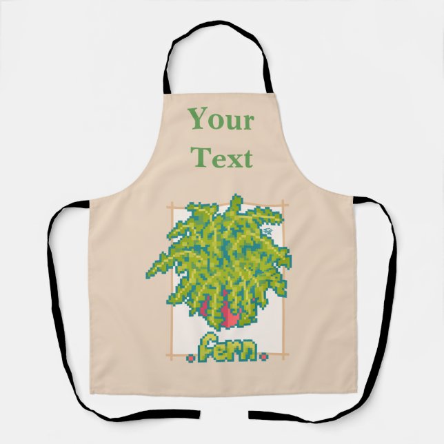 Fern, fern pixel art apron (Front)