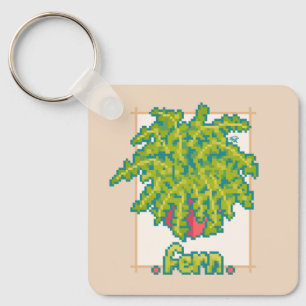 Fern, fern Pixelart, Pixel Art Key Ring
