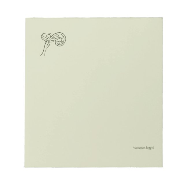 Fern Fiddlehead- Botanists Pause- Minimal Notepad (Front)