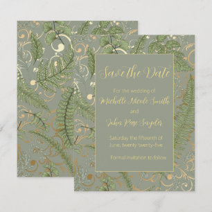 Fern Floral Pattern Save The Date