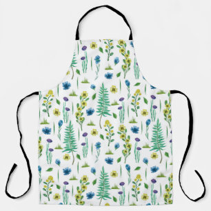 Fern Flowers Seamless Nature Pattern Apron