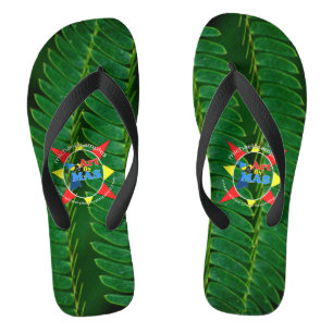 Fern Foliage with Art By MAS logo. Thongs