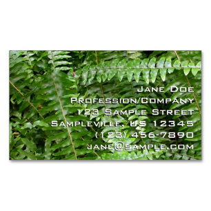 Fern Fronds I Green Nature Magnetic Business Card