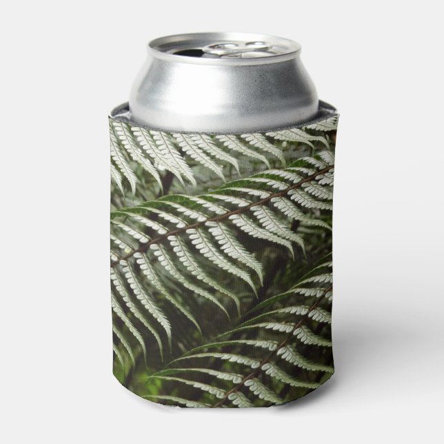 Fern Fronds II Dark Green Nature Can Cooler (Can Front)