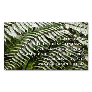 Fern Fronds II Dark Green Nature Magnetic Business Card