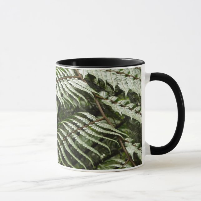 Fern Fronds II Dark Green Nature Mug (Right)