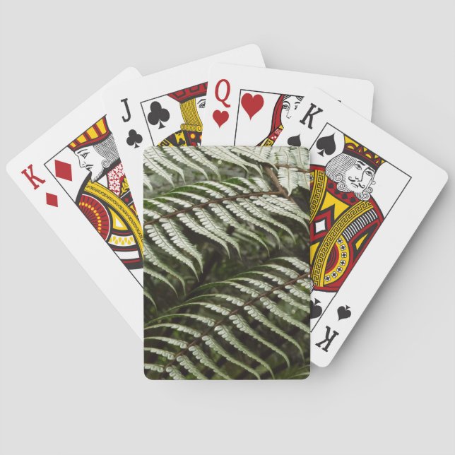 Fern Fronds II Dark Green Nature Playing Cards (Back)