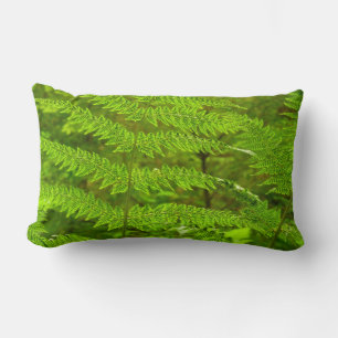 Fern Fronds III Green Nature Botanical Lumbar Cushion