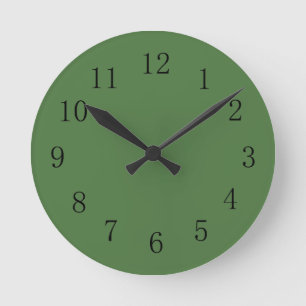 Fern Green Colour Wall Clock