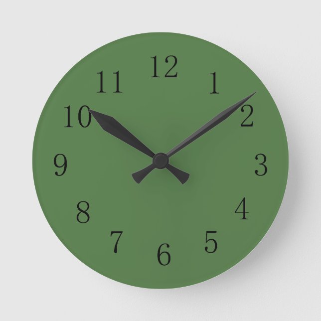Fern Green Colour Wall Clock (Front)