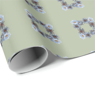 Fern green floral Gift Wrapping paper
