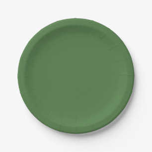 Fern Green Solid Color Paper Plate