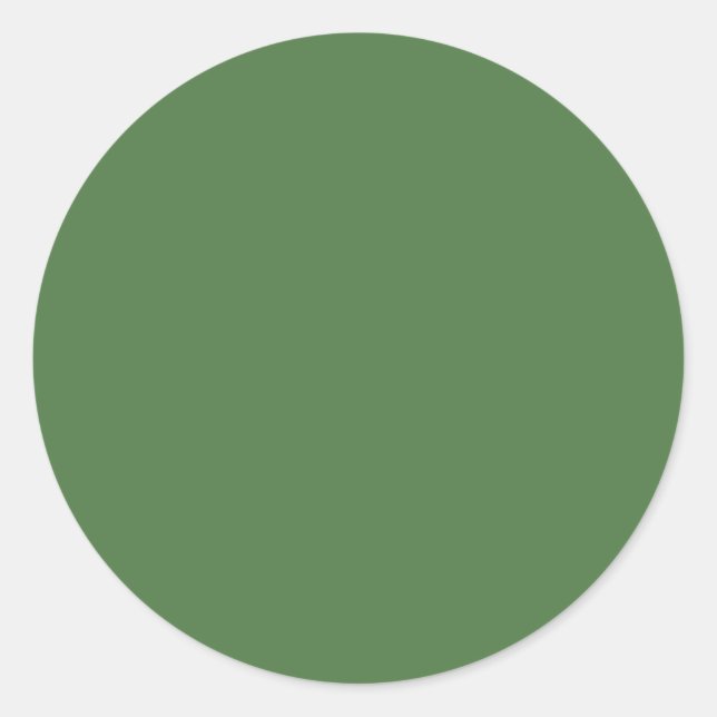Fern Green Solid Colour Classic Round Sticker (Front)