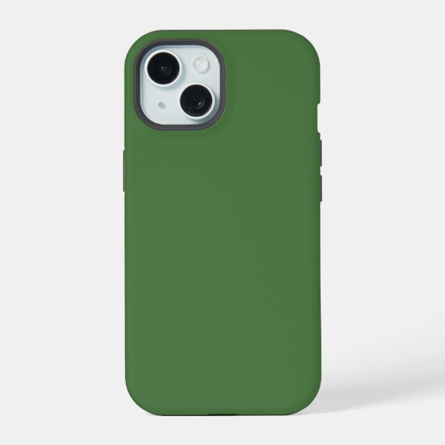Fern Green Solid Colour iPhone 15 Case (Back)