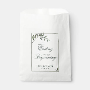 Fern Green Willow Branch Elegant Wedding Favour Bag