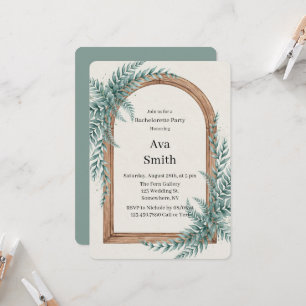 Fern Greenery Wooden Arch Bachelorette Party Invitation