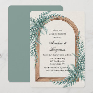 Fern Greenery Wooden Arch Couples Shower Invitation